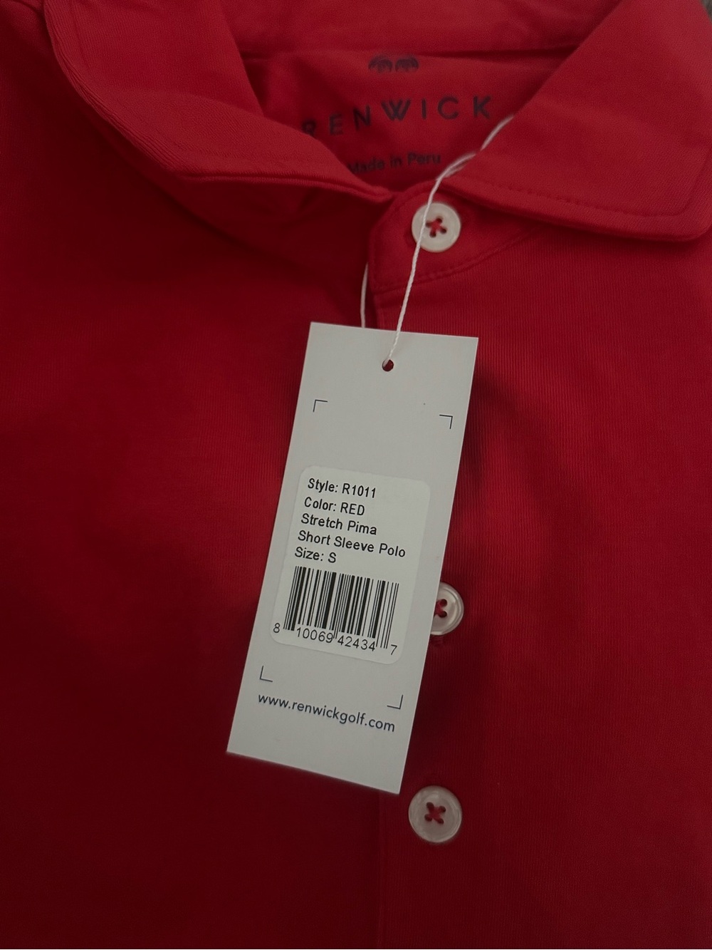 New! Renwick Short Sleeve Polo in Red size S - Picture 2 of 2